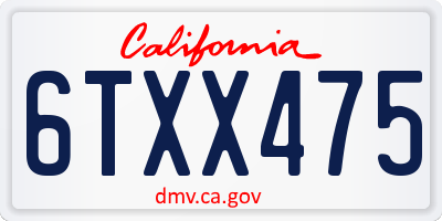 CA license plate 6TXX475