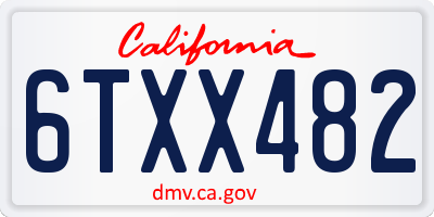 CA license plate 6TXX482