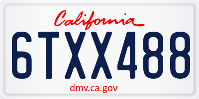 CA license plate 6TXX488