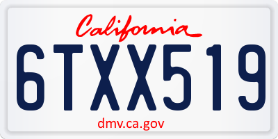 CA license plate 6TXX519
