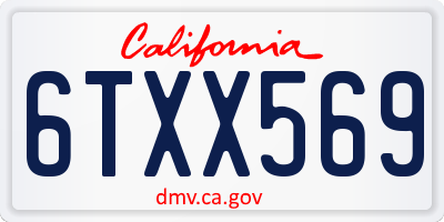 CA license plate 6TXX569
