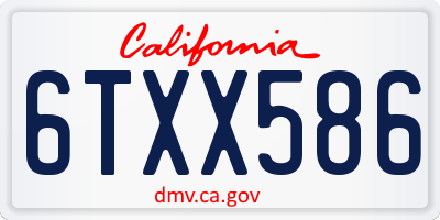 CA license plate 6TXX586
