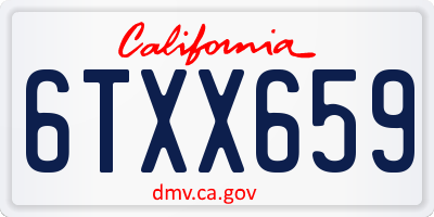 CA license plate 6TXX659