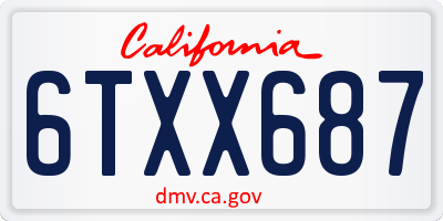 CA license plate 6TXX687