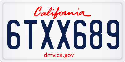 CA license plate 6TXX689