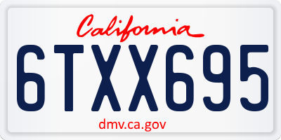 CA license plate 6TXX695
