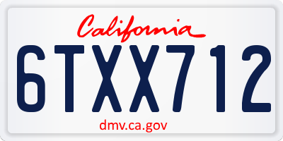CA license plate 6TXX712