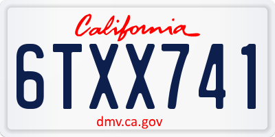 CA license plate 6TXX741