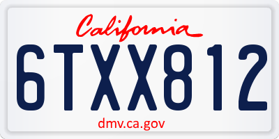 CA license plate 6TXX812
