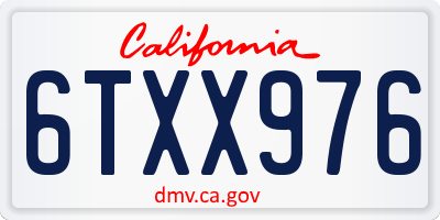CA license plate 6TXX976