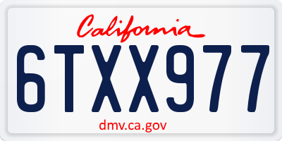 CA license plate 6TXX977