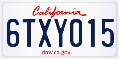 CA license plate 6TXY015