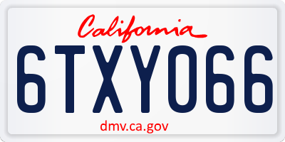 CA license plate 6TXY066