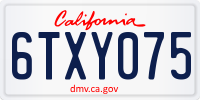 CA license plate 6TXY075