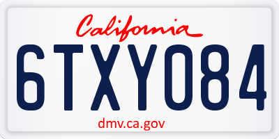 CA license plate 6TXY084
