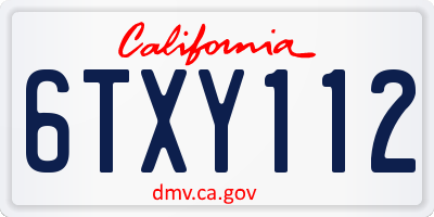 CA license plate 6TXY112