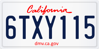 CA license plate 6TXY115