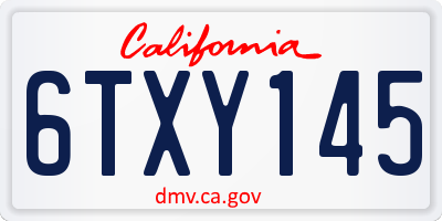 CA license plate 6TXY145