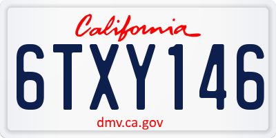 CA license plate 6TXY146