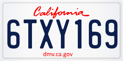 CA license plate 6TXY169