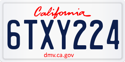 CA license plate 6TXY224