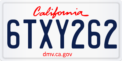 CA license plate 6TXY262