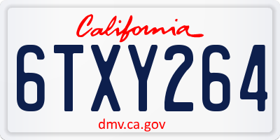 CA license plate 6TXY264