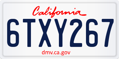 CA license plate 6TXY267