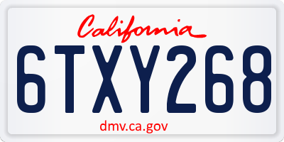 CA license plate 6TXY268