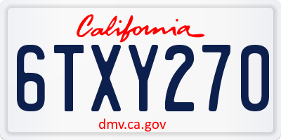 CA license plate 6TXY270