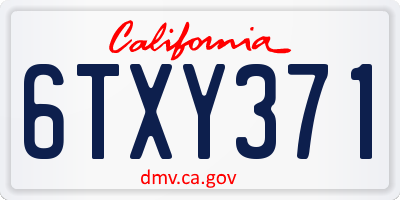 CA license plate 6TXY371