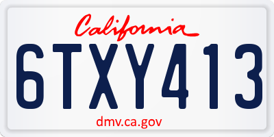 CA license plate 6TXY413