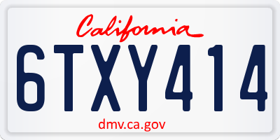 CA license plate 6TXY414