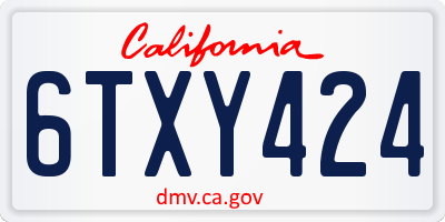 CA license plate 6TXY424