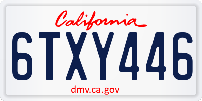 CA license plate 6TXY446