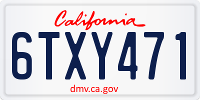 CA license plate 6TXY471