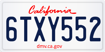 CA license plate 6TXY552