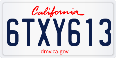 CA license plate 6TXY613