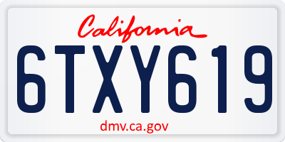 CA license plate 6TXY619