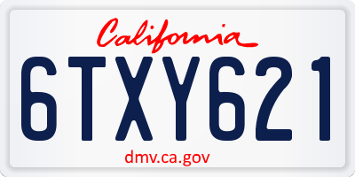 CA license plate 6TXY621
