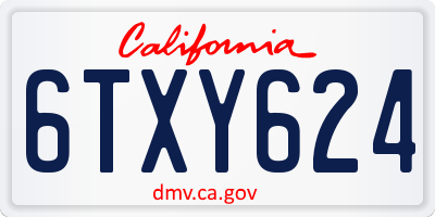 CA license plate 6TXY624