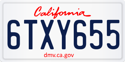 CA license plate 6TXY655