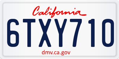 CA license plate 6TXY710