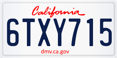 CA license plate 6TXY715