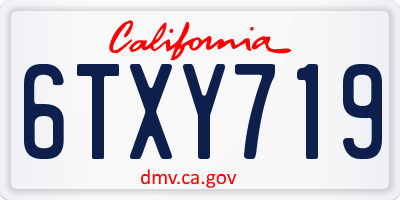 CA license plate 6TXY719