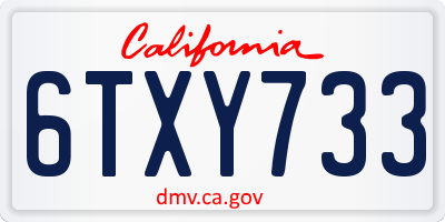 CA license plate 6TXY733
