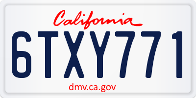 CA license plate 6TXY771