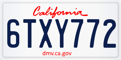 CA license plate 6TXY772