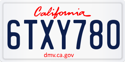 CA license plate 6TXY780