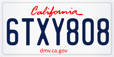 CA license plate 6TXY808
